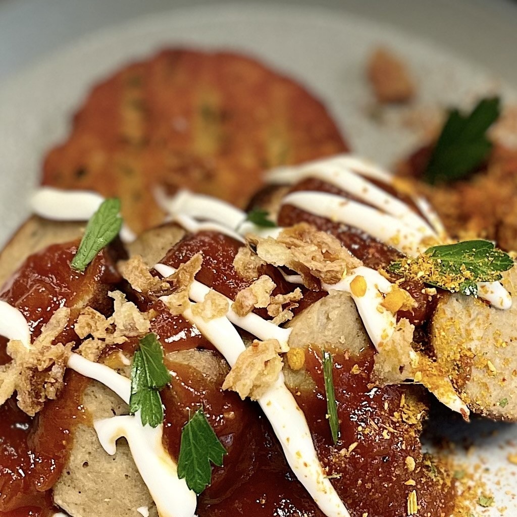 Curry Wurst mit Trüffel Taler